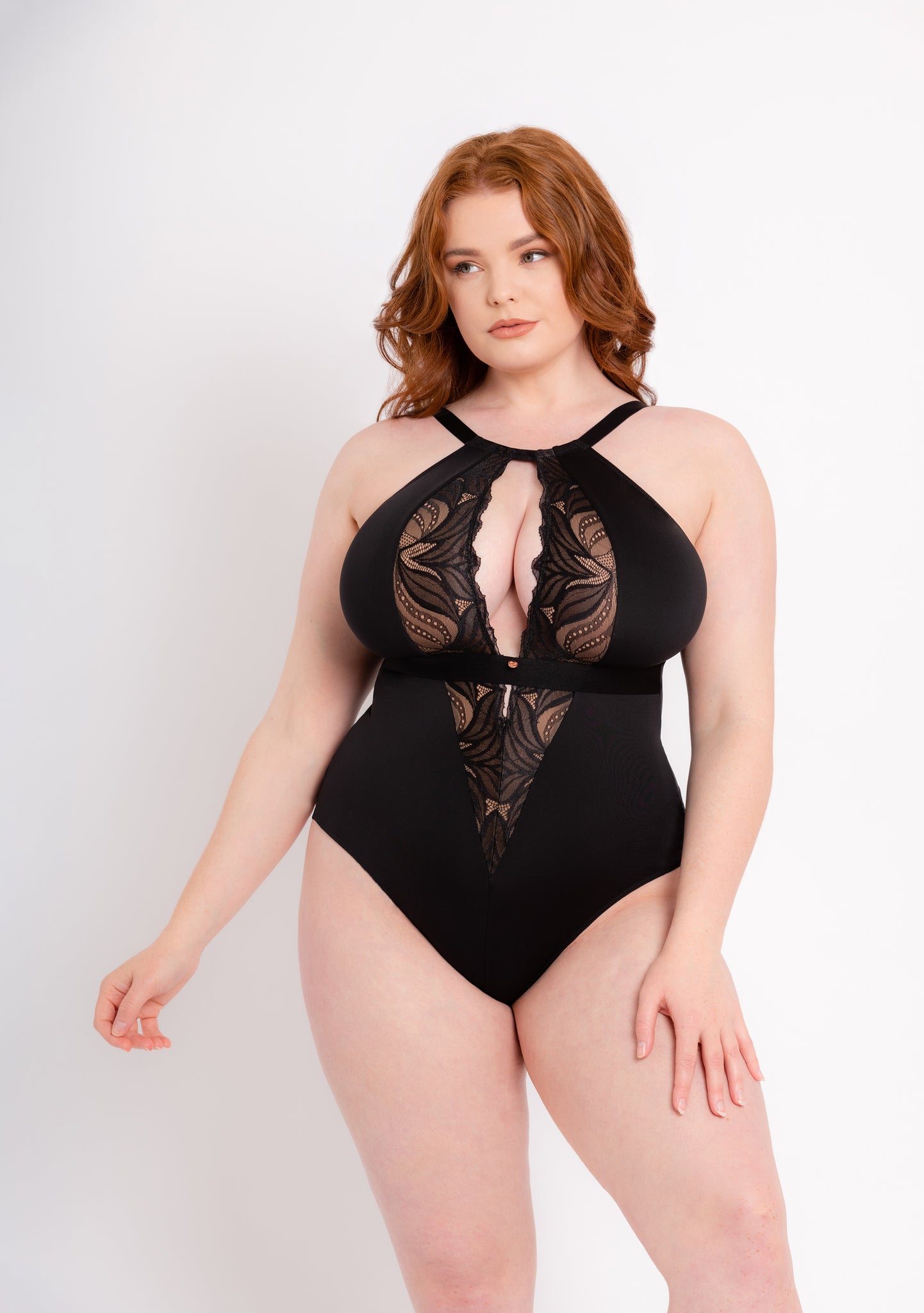 Scantilly by Curvy Kate Womens Indulgence Stretch Lace Bodysuit