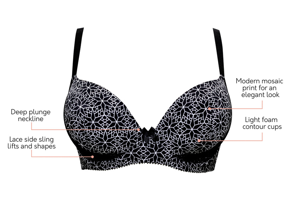 Casey Mosaic - Parfait - casey-plunge-molded-bra-mosaic - The Pencil Test - Parfait