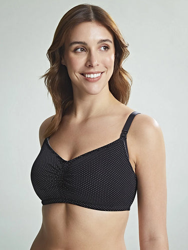 Why choose one tone when you could pick a few? Marina's gone for our  Cooling Maternity + Nursing Bra 2.0 in Deep Tan, Bone and Black.…
