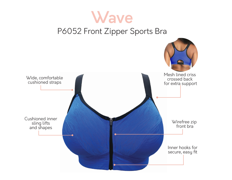 Wave sport - Parfait - wave-zip-front-sports-bra - The Pencil Test - Parfait